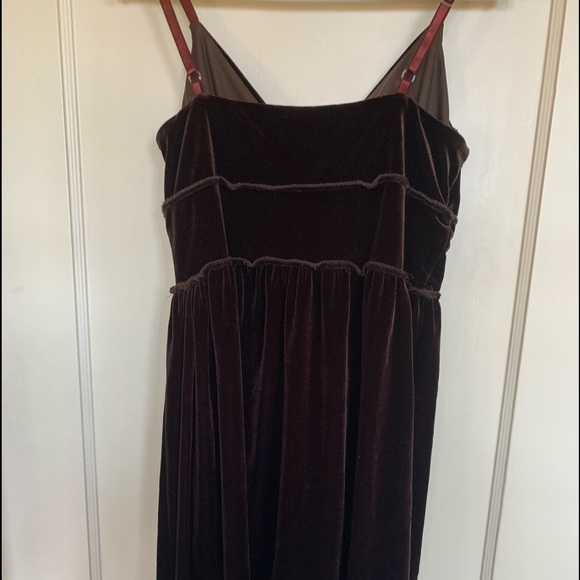 Necessary Objects Ady Gluck Frankel Brown Velvet Dress Size Large - Picture 2 of 4